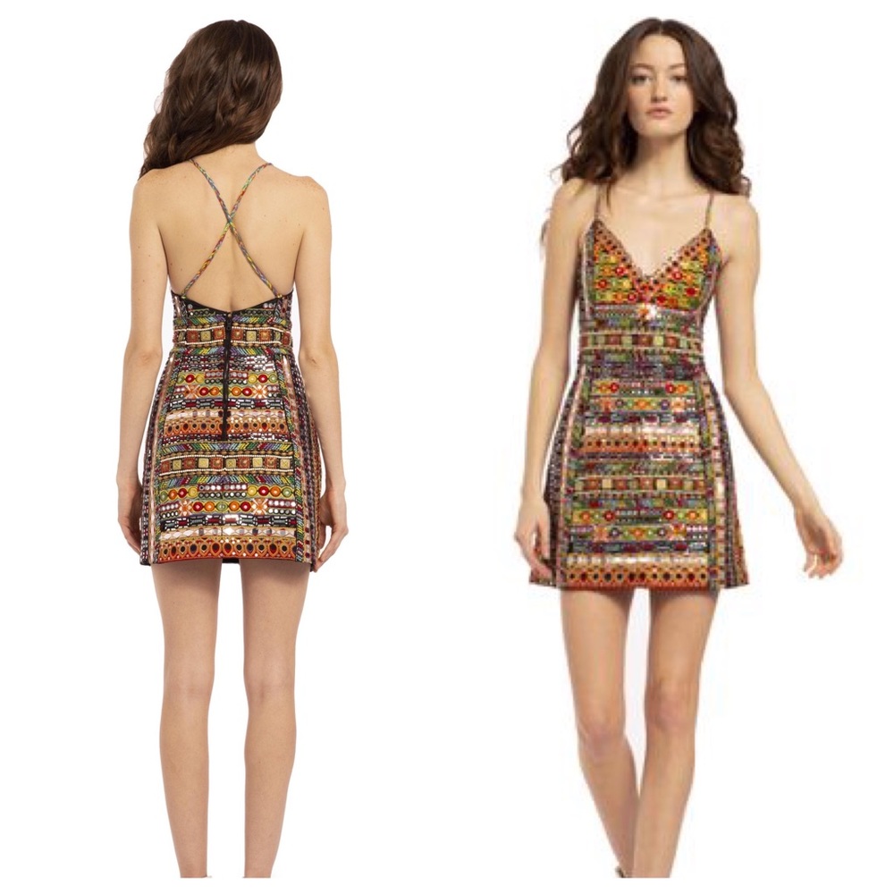 ALICE + OLIVIA Tayla Embroidered Mini Dress - Picture 4 of 12